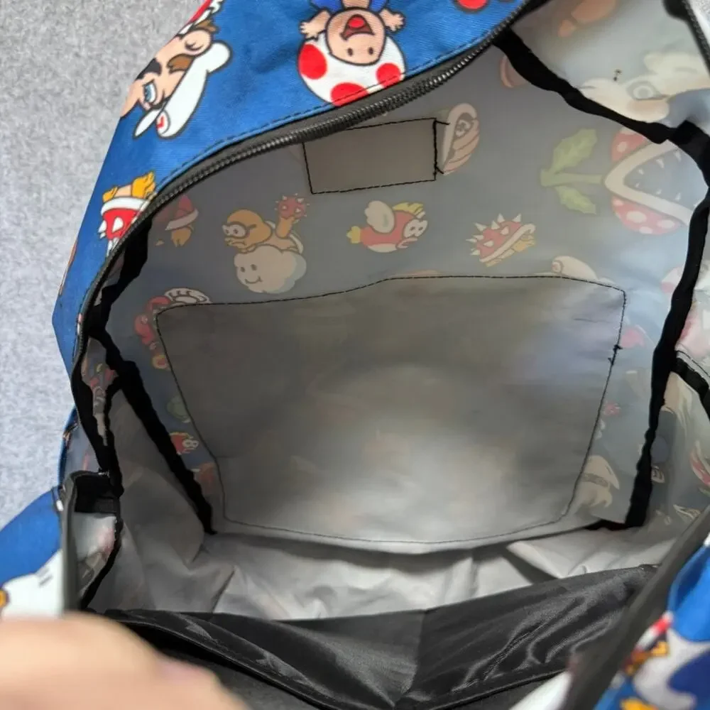 Bioworld Super Mario Bros Enemies Blue All Over Print 16” Backpack Nintendo